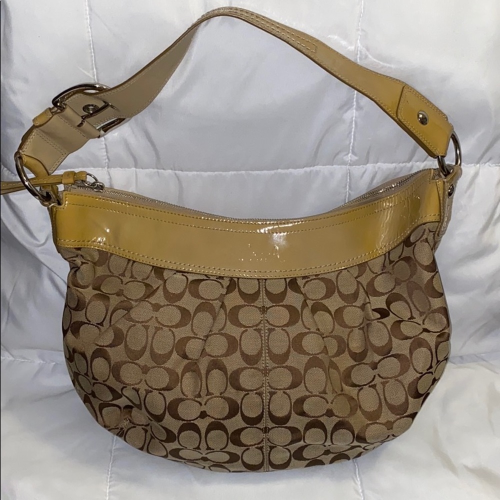 Tan Coach handbag